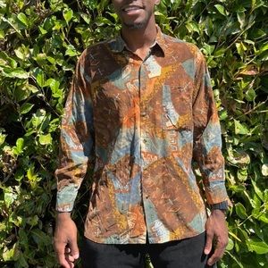 Vintage 1980s/90s Western print long sleeve button down size L